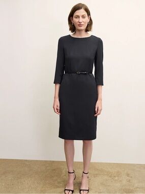 M.M. LaFleur Black LBD Short Sleeve Designer Cocktail Dress
